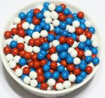 Patriotic Mix Sixlets in a 1/2 Pound Container