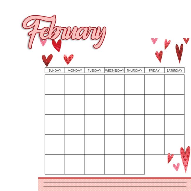 Calendar: February 2 Piece Laser Die Cut Kit