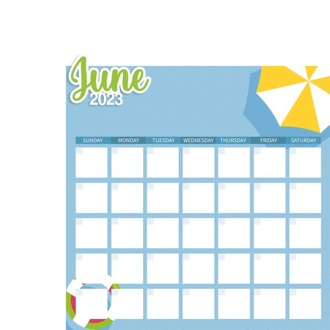 Calendar: June 2 Piece Laser Die Cut Kit