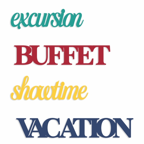 Cruise: Cruise words embellishment pack