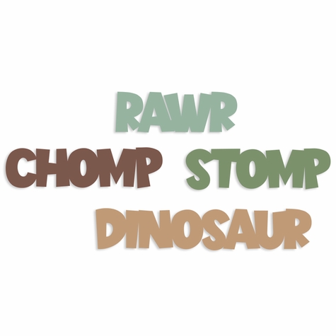 Dino: Words Embellishment pack