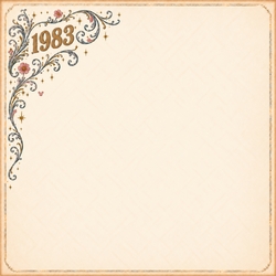 Enchanted Memories 1983 Corner Flourish 12 x 12 Paper
