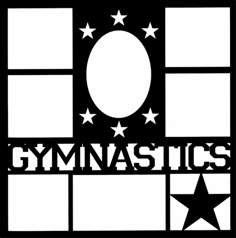 Gymnastics Star Frame 12 x 12 Overlay Laser Die Cut