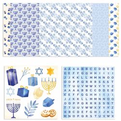 Hanukkah Cut Outs and 12 x 12 Paper Kit