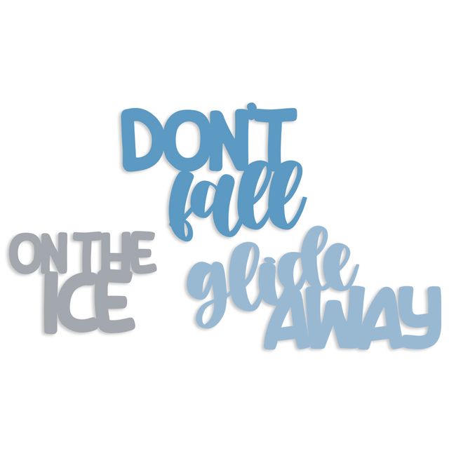 Ice Skating Phrases Embellishment pack