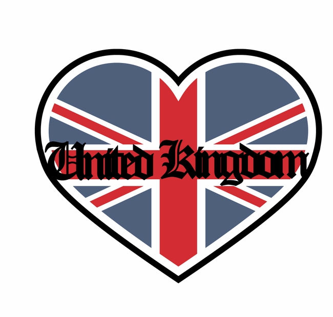 London I heart United Kingdom Laser Die Cut