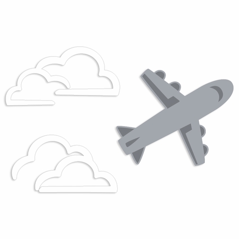Plane in the clouds embellishment pack
