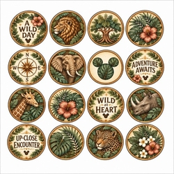 Wild Expedition Circles 12 x 12 Paper