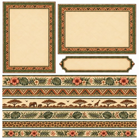 Wild Expedition Frames & Borders 12 x 12 Paper