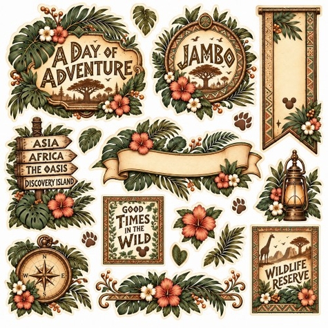 Wild Expedition Fussy Cuts 12 x 12 Paper
