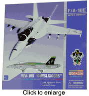 1/72 F - 18 - E Super Hornet  "Gunslingers" diecast airplane model by Dragon - click to enlarge