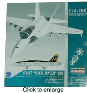 1/72 F-18 - E Super Hornet "Royal Maces" diecast airplane model by Dragon - click to enlarge