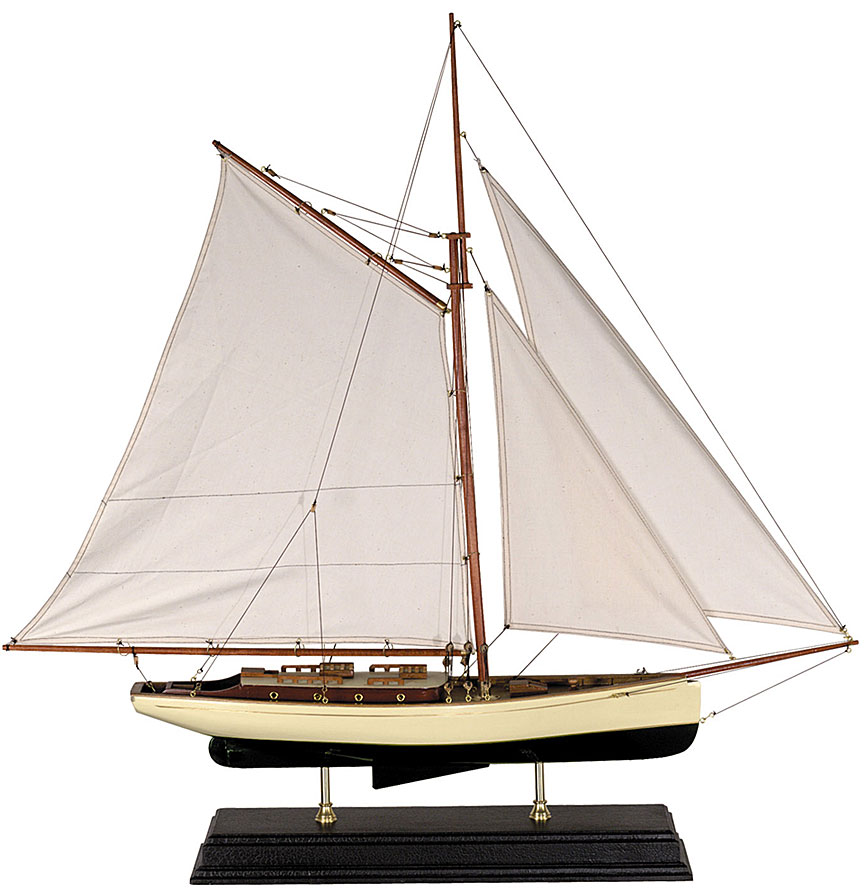 1930's Classic Model Yacht Wood Model Boat