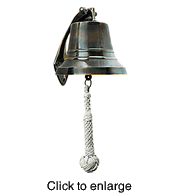 6"  Nautical Brass Bell with bronze finish - click to enlarge