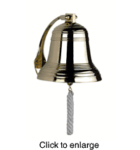 8"  Nautical Brass Bell - click to enlarge