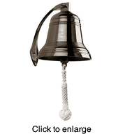 8"  Nautical Brass Bell with bronze finish - click to enlarge