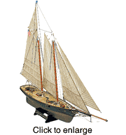 America (1851) Wooden Boat Model Kit by Mamoli - click to enlarge