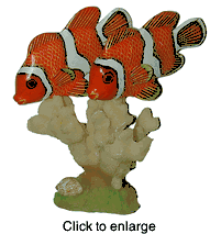 Anemone Clown Fish Pair (5.5") Nautical Collectible  by Nature Crafts  - click to enlarge
