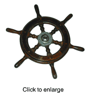 Antique Nautical Wood Ship Wheel 18" - click to enlarge