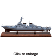 Arleigh Burke Guided Missile Destroyer Wood Ship Model - click to enlarge