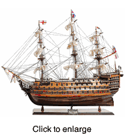 Assembled HMS Victory Wood Model Ship Replica - 37" - click to enlarge