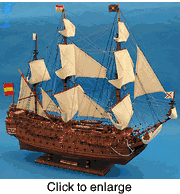 Assembled San Felipe Wood Model Ship 38" - click to enlarge