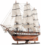 Assembled USS Constellation Replica Wood Model Sailing Ship - 38"