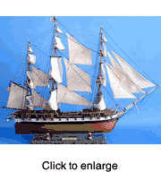 Assembled USS Constellation Wood Model Ship - click to enlarge