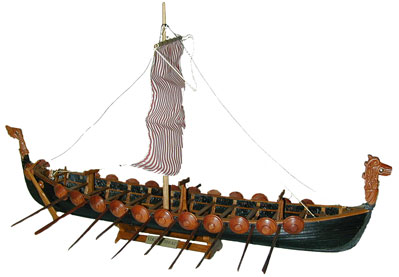 Assembled Viking Longboat  Model