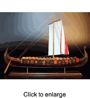 Assembled Wood Viking Boat Model - 24" Deluxe - click to enlarge