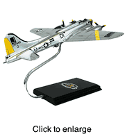B - 17 G  Flying Fortress Wood Model Airplane "Liberty Bell", Silver - click to enlarge