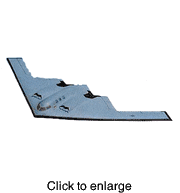 B - 2 Steath Bomber, "Spirit" (USAF). - click to enlarge