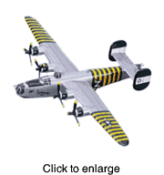 B - 24 J  Liberator Model Airplane  "Tubarao", Silver - click to enlarge