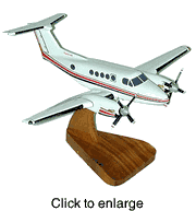 Beech King Air 200 Small Wood Airplane Model - click to enlarge