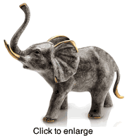Bellowing Elephant Brass Figurine - click to enlarge