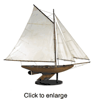 Bermuda Sloop Model Boat with Antique Finish - click to enlarge