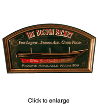 Boston Packet Half Hull Pubsign - click to enlarge