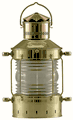 Brass Anchor Lantern, Oil, 15.5" high