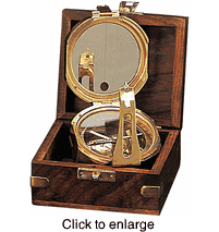 Brass Field Compass with Wood Box - click to enlarge