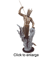 Brass King Neptune II Nautical Sculpture - click to enlarge