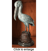 Brass Pelican Collectible Sculpture  13" - click to enlarge