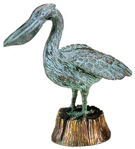 Brass Pelican with Verdi Patina