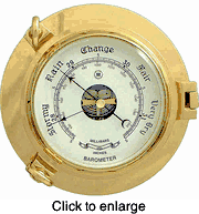 Brass Porthole Barometer 9" - click to enlarge