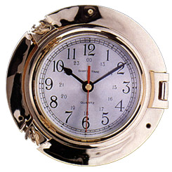 Brass Porthole Clock  -  5.5".