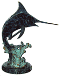 Brass Sailfish Sculpture on Marble base