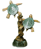 Brass Sea Turtles on Marble Base