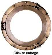 Bronze Finish Cabin Porthole Mirror 15" - click to enlarge