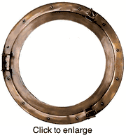 Bronze Finish  Lounge Porthole Mirror - 20" - click to enlarge