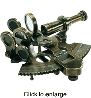 Bronze Pocket Sextant Replica - click to enlarge