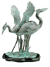 BRONZE SCULPTURE: HERONS